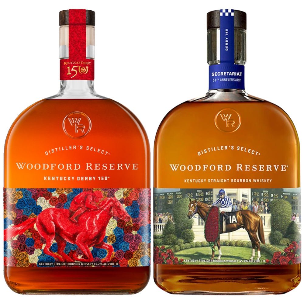 Woodford Reserve 2023 and 2024 Kentucky Derby 149/150 Limited Edition Bourbon Whiskey 2pk Bundle - Rare Reserve